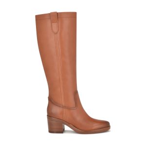 Hecee Block Heel Tailored Leather Boots