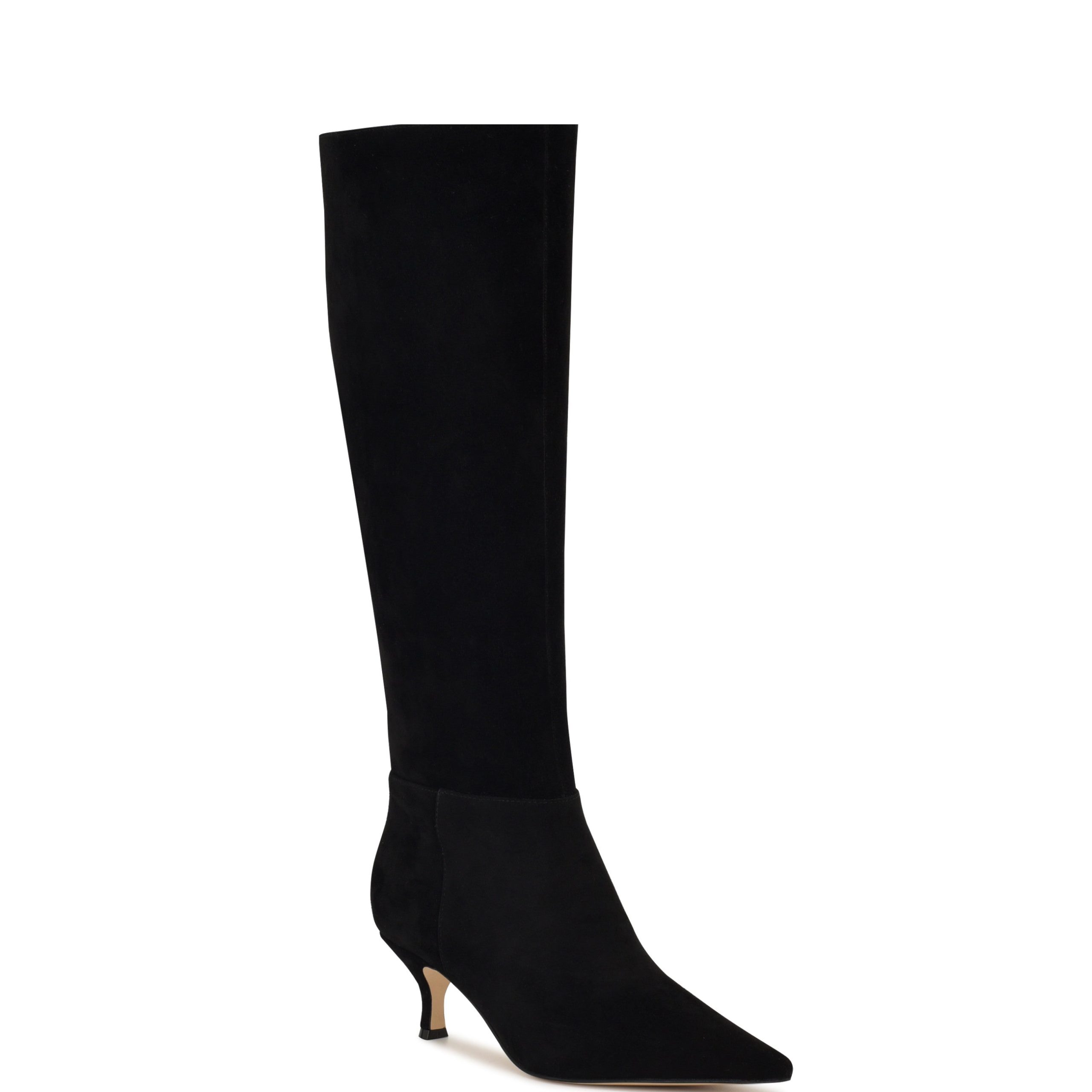 Somas Kitten Heel Knee High Leather Boots - Image 2