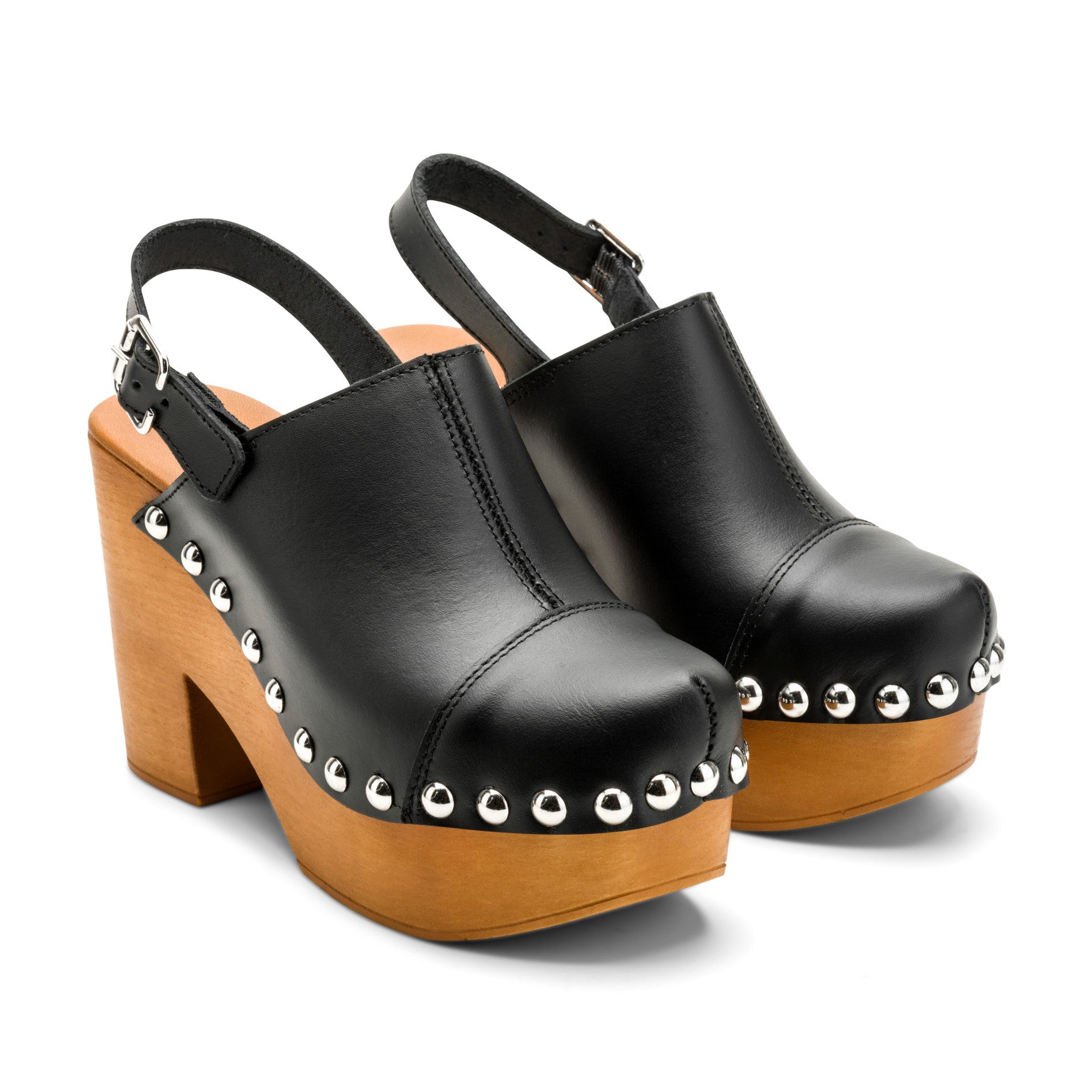 Toyz Studded Leather Slingback Clogs - Image 2