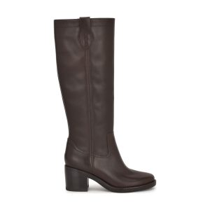 Hecee Block Heel Tailored Leather Boots